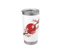 Sakura Sun Blooming Cherry Blossom Giapponese Estetica Bicchiere termico in acciaio inox doppia parete