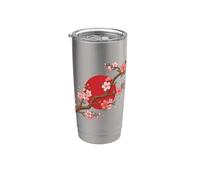 Sakura Sun Blooming Cherry Blossom Giapponese Estetica Bicchiere termico in acciaio inox doppia parete