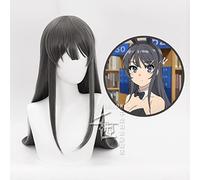 Sakurajima Mai Cosplay Wigs Headwear Rascal Does Not Dream Of Bunny Girl Senpai Synthetic Hair Long Straight Gray Hair Wig