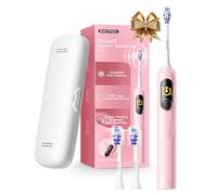 SAKYPRORAL Spazzolino elettrico intelligente per adulti e bambini, batteria da 150 giorni, mappa spazzolatura in tempo reale, modalità sbiancamento, timer da 3 minuti, custodia da viaggio, spazzolino