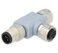 SAL-12-TS5-TK5-TK5 Frizione a T M12 maschio, M12 femmina x2 PIN: 5 IP67 T CONEC