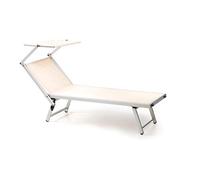 Lettino Sdraio Prendisole in alluminio con parasole pieghevole da mare giardino