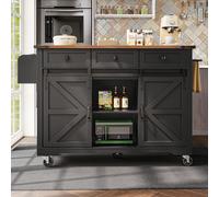 Sala da pranzo a buffet serve ruote Mobili cucina cucina con 2 ante e 3 cassetti, 140x45x94 cm, Nero