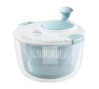 Salad Spinner, Vegetable Washer, Fruit Dryer, 9.92x8.54x7.28 Inches, Manual Dewatering with 5L Capacity, Easy Crank Handle, Green Clear Bowl, Ideal for Meal Prep, Healthy Eating, Food Truck Use