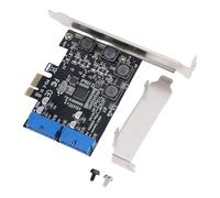 SALALIS Espansione di Alimentazione Affidabile da PCIE A Doppia Scheda USB 3.0 A 19 Pin per Computer Desktop Dotato di Modulo di Alimentazione da 8 A