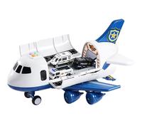 SALALIS Giocattolo Modello di Aeroplano a Tema per Bambini con Luci e Suoni per Giochi di Ruolo Set da Gioco per Bambini in Plastica ABS 14,2x15,7x7,7 Pollici (Tema della polizia)