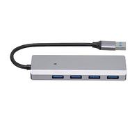 SALALIS Hub USB 4 in 1 Espansione Porta USB 3.0 per Trasferimento Rapido di Dati in Lega di Alluminio Resistente per Viaggi in Ufficio a Casa