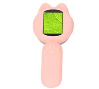 SALALIS Microscopio Portatile per Bambini con Schermo HD IPS e Luce LED a 3 Ingranaggi per Esplorazioni All'aperto Ed Esperimenti in Interni (Roseo)