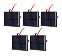 SALALIS Modulo di Alimentazione per Scheda di Celle Epossidiche Mini Pannello Solare da 5 Pezzi per Luci Solari da Prato, Materiale in Polisilicio Durevole, Rossa e Nera da 30 Cm