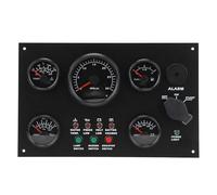 SALALIS Pannello Indicatore per Barca Premium in Metallo e Plastica da 0 a 3000 giri/min. Temperatura Acqua, Livello Olio, Tensione, Pressione, Pannello Tachimetro per Yacht, 300x190 Mm (Nero 24V)