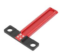 SALALIS Righello a T per Marcatura Precisa dei Fori con Funzionamento Semplice Lega di Alluminio Resistente per Progetti di Lavorazione del Legno Rosso e (6 pollici)