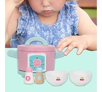 SALALIS Set di Giocattoli da Cucina Portatili e Realistici per Bambini, Giocattoli Educativi per Giochi di Finzione per Giochi Allegri, Giocattolo di Pentole in Legno Non Tossico per Bambini