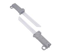 SALALIS Spada Giocattolo Illuminata a LED 2 Pezzi con Impugnatura Rotante per Battaglie e Spettacoli Teatrali - Spade Luminose in Plastica Sicure e Divertenti (Argento)