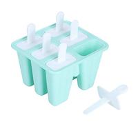 SALALIS Stampi per Gelato in Silicone Verde Strumenti Fai-da-te per L'estate Calda, Stampo per Ghiaccioli Congelati Antiaderente per Bambini e Adulti (6 bastoncini)