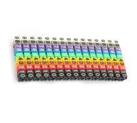 SALALIS Tubo Segnacavi Colorato per Numerazione dei Cavi, Pratico Design a Clamp/Holder, Materiale Plastico Resistente, 100 Pezzi per Cavi da 0,75~1,5 mm² (150 pezzi KCM-1,5 mm, quadrati)