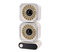SALALIS Ventilatore da Tavolo Ventilatore Silenzioso a Doppia Testa Regolabile a 100 velocità per Camera da Letto Home Beige Batteria da 4000 MAh USB