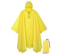 salamra Poncho impermeabile con cappuccio per uomo/donna/adulti, con tasca, Giallo a, taglia unica