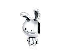 SALAN 925 Ciondolo in Metallo Animale Coniglio in Argento Sterling per La Creazione di Gioielli D'alta Gioielleria Braccialetto Serpente d'Argento Originale