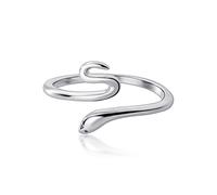 SALAN Anelli di Apertura dei Monili Dell'argento Sterling 925 Dimensioni del Cocktail del Serpente Regalo del Cocktail del Serpente Regalo per Le Donne Argento 925 Gioielli Anello