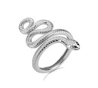 SALAN Anelli di Serpente Regolabili in Argento Sterling 925 Anelli di Serpente Grande Animale di Lusso di Lusso di Lusso Nuovo Cerchio Rotondo Donne Gioielli Anello