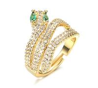 SALAN Anelli Serpente alla Moda per Le Donne Argento Tibetano Metalli Pesanti Anello con Zirconi Naturali Punk Rock Anello con Animali Vintage Nuovo