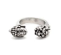 SALAN Anello da Uomo in Acciaio Inossidabile al Titanio con Animali Mitici Anello Buddista Sakyamuni Anello con Testa di Buddha Anello Abbraccio Regalo Creativo