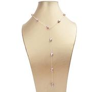 SALAN Collana A Catena Lunga in Argento Sterling 925 8-9mm Gioielli con Perle d'Acqua Freah Barocche Naturali per Regalo da Donna da Donna 60 Cm
