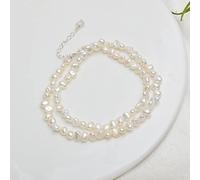 SALAN Collana Girocollo con Perle d'Acqua Dolce Naturali Gioielli con Perle Barocche per Le Donne Matrimonio Chiusura in Argento 925 42cm