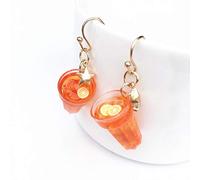 SALAN Dolce Limone tè Ghiaccio Perla Latte Il Latte tè Divertente Orecchini Strani Stelle Orecchini Orecchini per Le Donne Monili di Moda Orecchini Insoliti