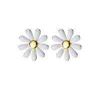 SALAN Elegante Fiore Margherita Gioielli per Le Donne Moda 925 Orecchini in Argento Sterling Smaltato Semplice Regalo di Anniversario Femminile Female