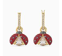 SALAN Gioielli di Moda Nuova Coccinella per Coccinella Orecchini Piercing Dorato Carino Rosso Decorativo Cristallo Regalo Romantico per Le Donne