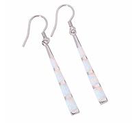SALAN Gioielli di Moda Sintesi Orecchini Opale Orecchini Placcati Argento Opale di Fuoco per Donna Moda Orecchini Pendenti Gioielli