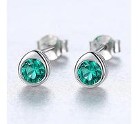 SALAN Orecchini A Bottone con Topazio A Goccia d'Acqua Verde per Donna Orecchini in Argento Sterling 925 con Pietre Preziose A 3 Colori Gioielli Raffinati