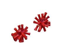 SALAN Orecchini A Bottone Fatti A Mano in Argento Sterling 925 con Corallo di bambù Naturale del Mar Rosso per Le Donne Gioielli di Lusso per Feste Nuziali