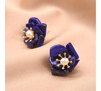 SALAN Orecchini con Fiore in Pietra Lapislazzuli per Donna Orecchini con Perle Naturali d'Acqua Dolce per Gioielli in Argento 925 per Feste