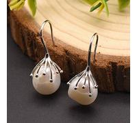 SALAN Orecchini di Perle Grigie Barocche d'Acqua Dolce Naturale per Le Donne Orecchini Pendenti in Argento Sterling 925 Gioielli di Lusso