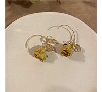 SALAN Orecchini di Perle Naturali di Design con Fiori Immortali in Orecchini di Perle d'Acqua Dolce con Fiori retrò Regalo per Le Donne