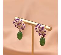 SALAN Orecchini di Perle Naturali per Le Donne Orecchini A Forma di Fiore in Argento Sterling 925 Raffinati Gioielli da Donna