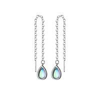 SALAN Orecchini Pendenti con Goccia d'Acqua in Argento Sterling 925 per Le Donne con Ciondoli Color Oro Arcobaleno Opale Gioielli di Moda Bijoux