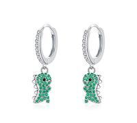 SALAN Orecchini Pendenti in Argento Sterling 925 con Animali Carini con Dinosauro E Orecchini Pendenti con Ciondolo A Forma di Cz per Le Donne Gioielleria Raffinata