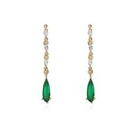 SALAN Orecchini Vintage con Smeraldi per Donna Gioielli in Argento 925 A Forma di Goccia d'Acqua con Pietre Preziose Delicate Gocce per Le Orecchie Dell'anniversario