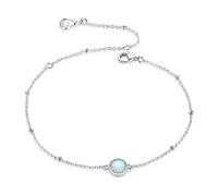 SALAN Splendido Bracciale A Catena A Maglie Opale per Donna Bracciali in Argento Sterling 925 con Ciondoli in Argento Regali per L'anniversario