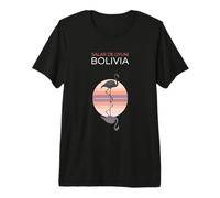Salar de Uyuni Bolivia Flamingo Tramonto Maglietta Premium