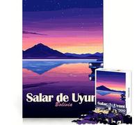 Salar de Uyuni,Bolivia,Paesaggio automobilistico Puzzle da 1000 pezzi per adolescenti Richiamo Potere Sereno Fuga Bordi Precisi Regalo di compleanno (38x52cm)