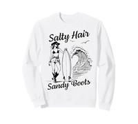 Salato Capelli Sandy Boots Surfer Ragazza Spiaggia Ocean Wave Surf Felpa