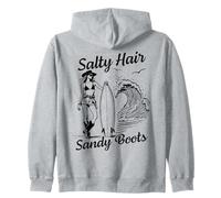 Salato Capelli Sandy Boots Surfer Ragazza Spiaggia Ocean Wave Surf Felpa con Cappuccio