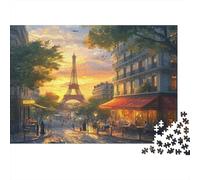 SAlberot Cafe Tramonto a Parigi 1000pcs (75x50cm) Puzzle Adatto Per Adulti E Folla Dai 14 Anni in Su