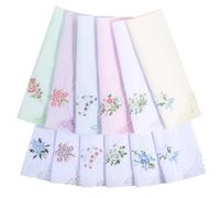 salbsever 12 fazzoletti da donna in morbido cotone fazzoletti da donna ricamati vintage in pizzo floreale lavabile in lavatrice