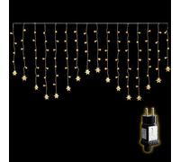 SALCAR 2 m, 104 luci a LED a forma di fiocco di neve, per interni, 16 fiocchi di neve, per esterni, con 9 modalità e funzione di memoria, bianco caldo