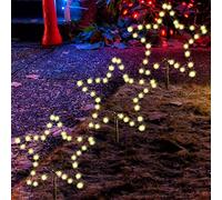 SALCAR 2 m Luci Natalizie da Esterno a Forma di Stelle a Cinque Punte in Ferro Battuto Della Lunghezza, Decorazioni Natalizie per,Feste, Matrimoni (Colore Bianco Caldo)